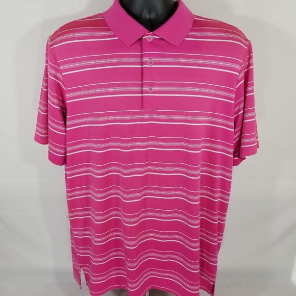 adidas mens pink golf shirt